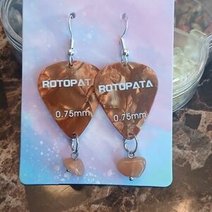 Rotopata Brown Guitar Pick Earrings